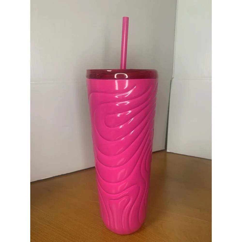 Starbucks Summer 2025 Vibrant Pink Swirl Hot/ Cold SS Venti Tumbler
